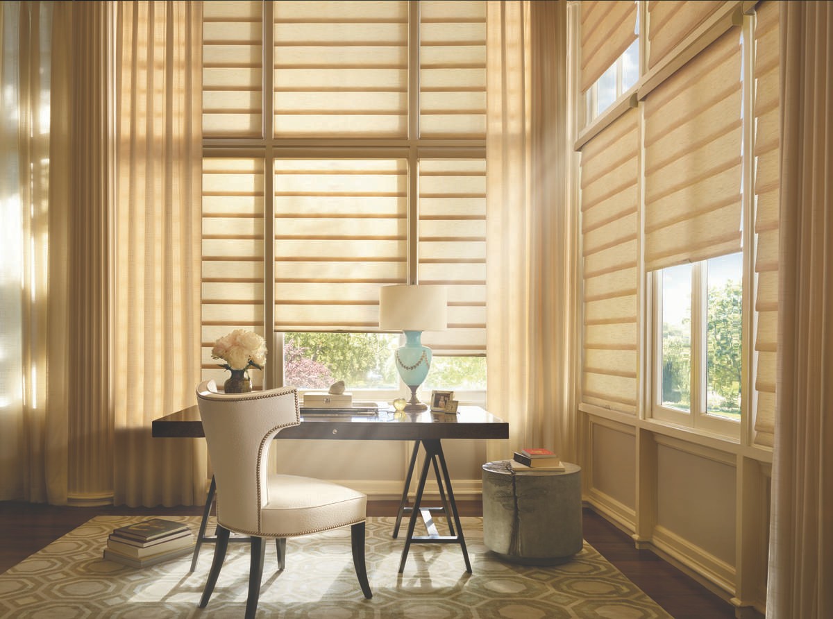 Vignette® Roman shades near Roseville, California (CA) , smart shades, popular window treatments for modern style