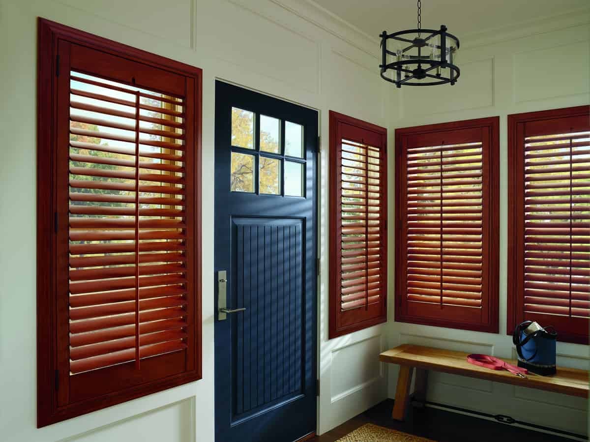 Hunter Douglas Heritance® Hardwood Shutters Roseville, California (CA) Polysatin Shutters Hybrid Shutters Plantation Shutters.