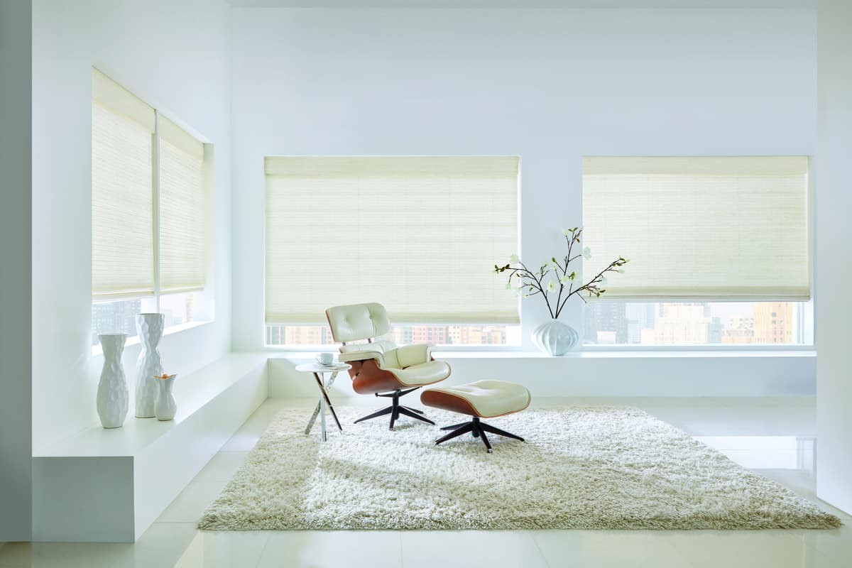 Hunter Douglas Provenance® Woven Wood Shades Wooden Shades Woven Wood Blinds Natural Treatments Roseville, California (CA).